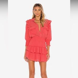 MISA LAS ANGELES- Vestido Riona Dress Coral size small. (Originally $241)